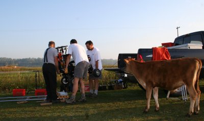 preparing Collie filming site for Animal Planet